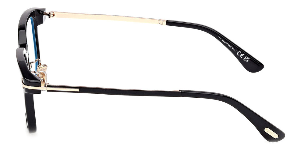 Tom Ford® FT6022-D-B FT6022-D-B 001 52 - Shiny Black / Blue Filter Eyeglasses