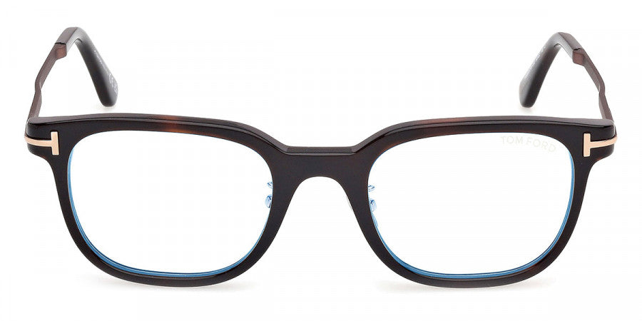 Tom Ford® FT6022-D-B FT6022-D-B 052 52 - Shiny Rose Gold/Dark Havana / Blue Filter Eyeglasses