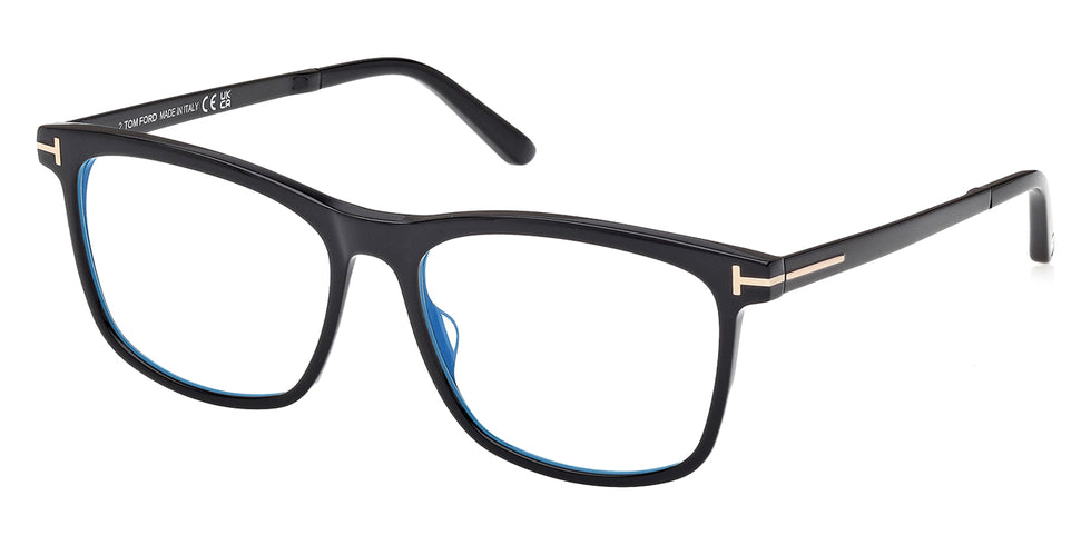 Tom Ford® FT6038-B FT6038-B 001 56 - Shiny Black / Blue Filter Eyeglasses