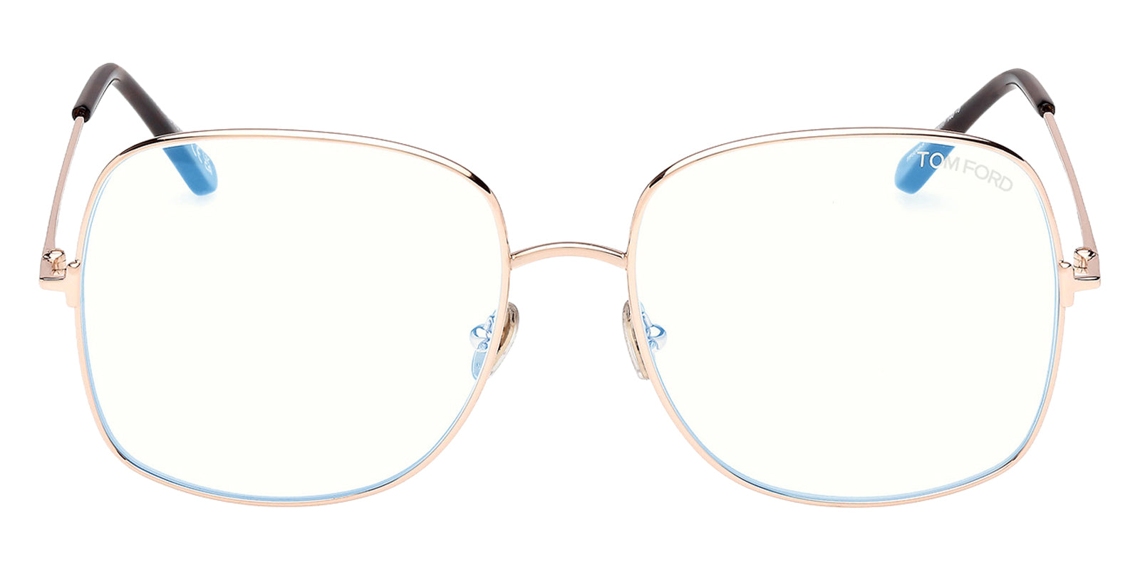 Tom Ford® FT6048-B FT6048-B 028 59 - Shiny Rose Gold / Blue Filter Eyeglasses