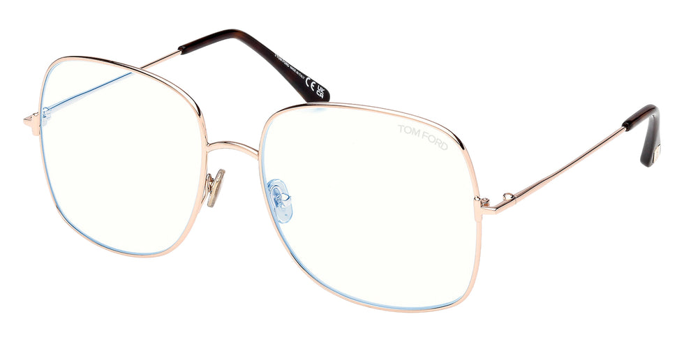 Tom Ford® FT6048-B FT6048-B 028 59 - Shiny Rose Gold / Blue Filter Eyeglasses