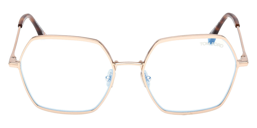 Tom Ford® FT6050-B FT6050-B 028 56 - Shiny Rose Gold / Blue Filter Eyeglasses