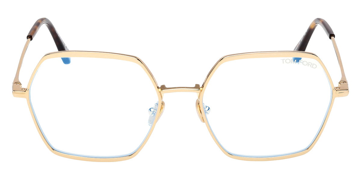 Tom Ford® FT6050-B FT6050-B 030 56 - Shiny Deep Gold / Blue Filter Eyeglasses