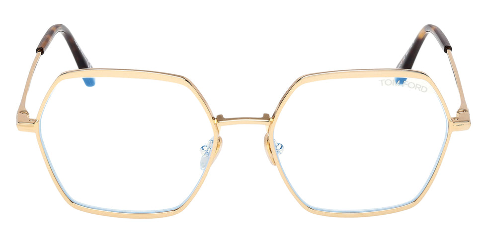 Tom Ford® FT6050-B FT6050-B 030 56 - Shiny Deep Gold / Blue Filter Eyeglasses