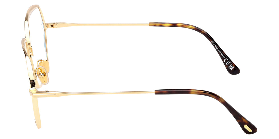 Tom Ford® FT6050-B FT6050-B 030 56 - Shiny Deep Gold / Blue Filter Eyeglasses