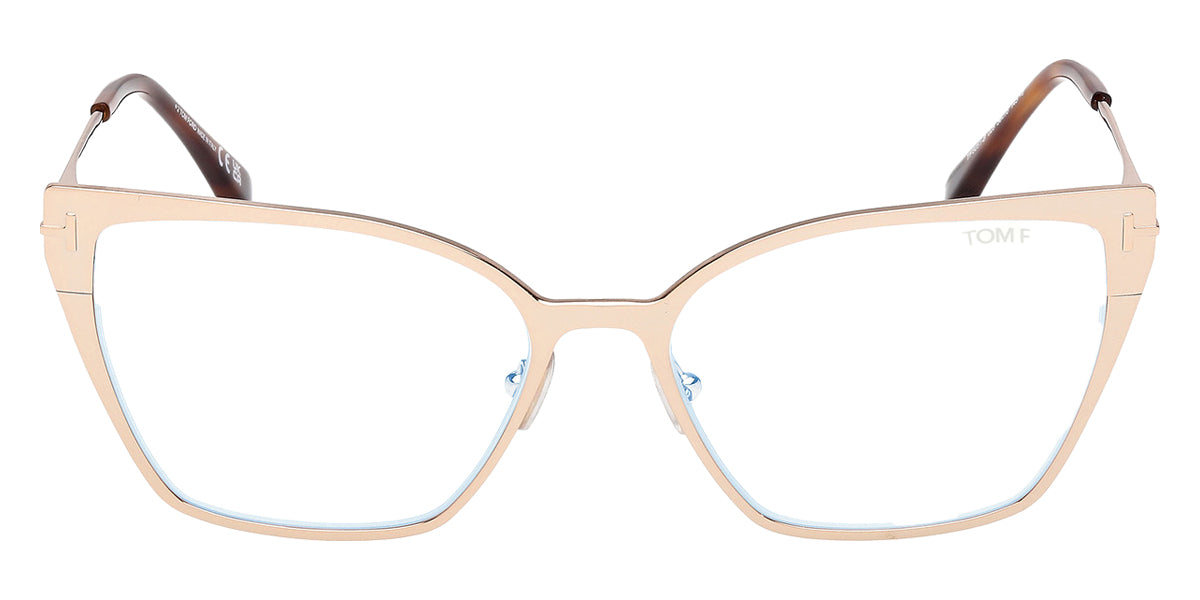 Tom Ford® FT6051-B FT6051-B 028 56 - Shiny Rose Gold / Blue Filter Eyeglasses