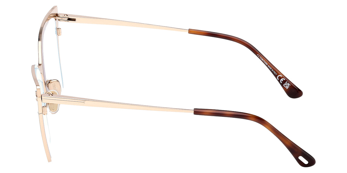 Tom Ford® FT6051-B FT6051-B 028 56 - Shiny Rose Gold / Blue Filter Eyeglasses