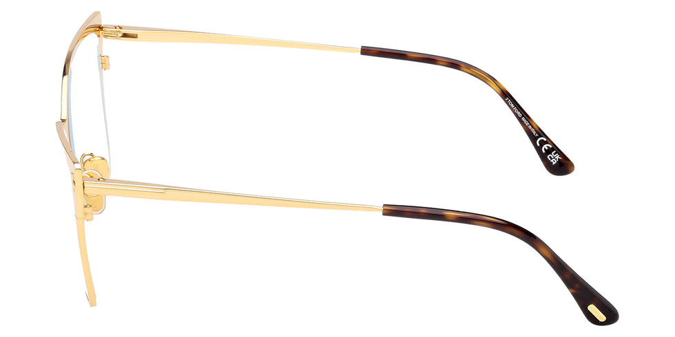 Tom Ford® FT6051-B FT6051-B 030 56 - Shiny Deep Gold / Blue Filter Eyeglasses