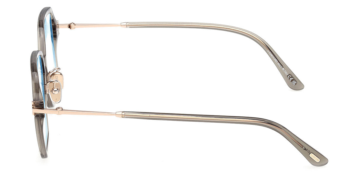 Tom Ford® FT6057-D-B FT6057-D-B 096 51 - Shiny Dark Green / Blue Filter Eyeglasses