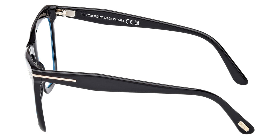 Tom Ford® FT6064-B FT6064-B 001 56 - Shiny Black / Blue Filter Eyeglasses