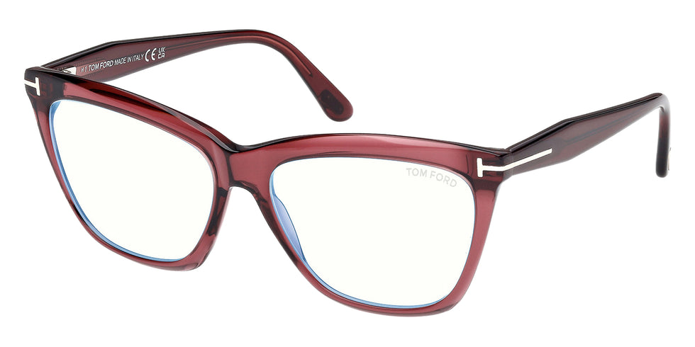 Tom Ford® FT6064-B FT6064-B 071 56 - Shiny Bordeaux / Blue Filter Eyeglasses
