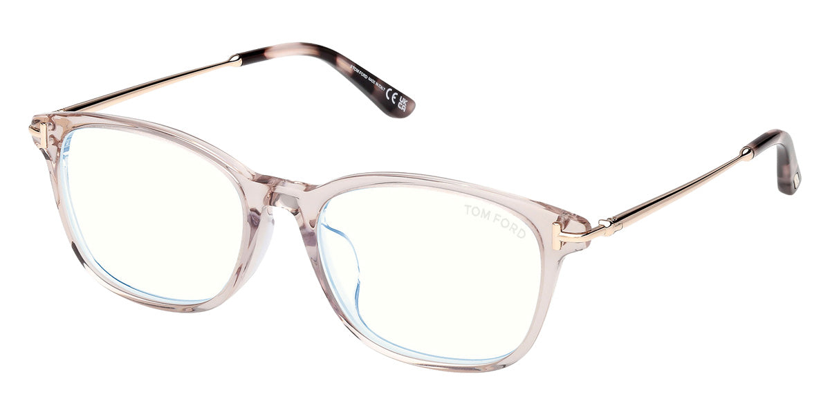 Tom Ford® FT6105-D-B Eyeglasses FT6105-D-B 072 54 - 072 - Shiny Light Pink/Coloured Havana