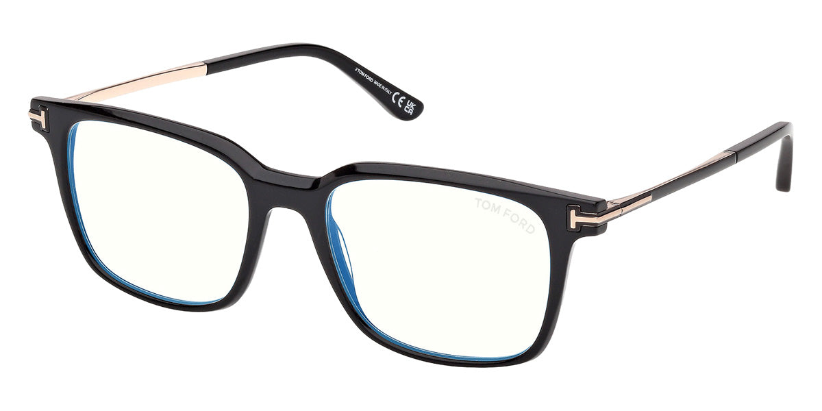 Tom Ford® FT6124-B Eyeglasses FT6124-B 001 53 - 001 - Shiny Black/Shiny Black