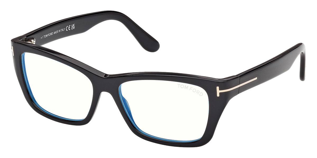 Tom Ford® FT6132-B Eyeglasses FT6132-B 001 54 - 001 - Shiny Black/Shiny Black