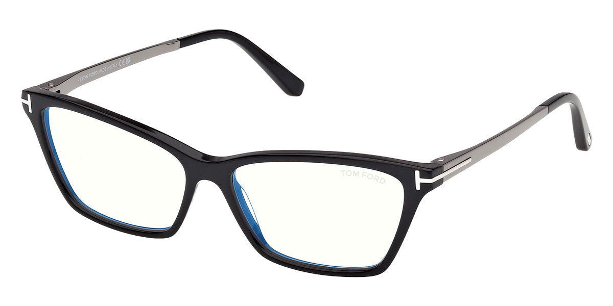 Tom Ford® FT6135-B Eyeglasses FT6135-B 005 56 - 005 - Shiny Black/Shiny Gunmetal