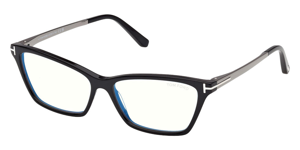 Tom Ford® FT6135-B Eyeglasses FT6135-B 005 56 - 005 - Shiny Black/Shiny Gunmetal