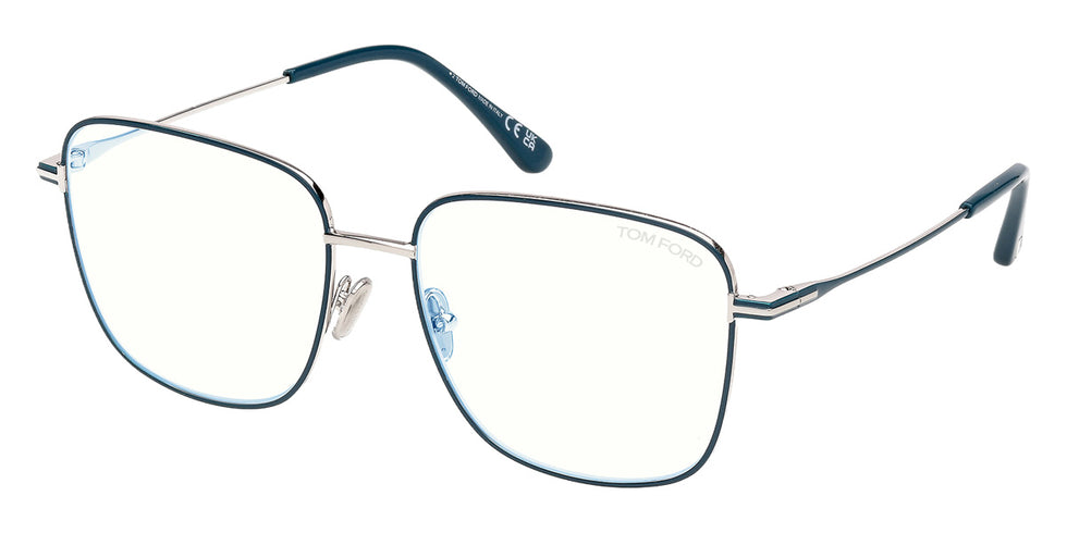 Tom Ford® FT6136-B Eyeglasses FT6136-B 087 56 - 087 - Shiny Turquoise/Shiny Turquoise