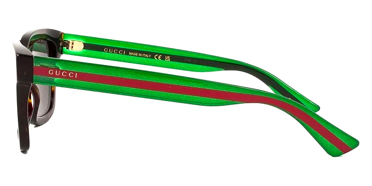 Gucci® GG0001SN GUC GG0001SN 003 52 - Havana/Green Sunglasses