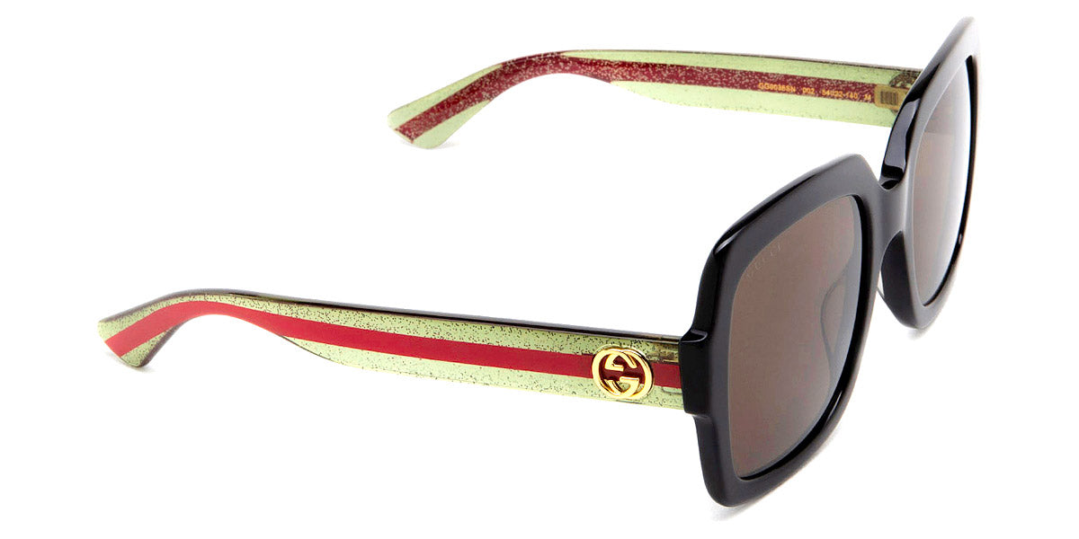 Gucci® GG0036SN GUC GG0036SN 002 54 - Black/Green Sunglasses
