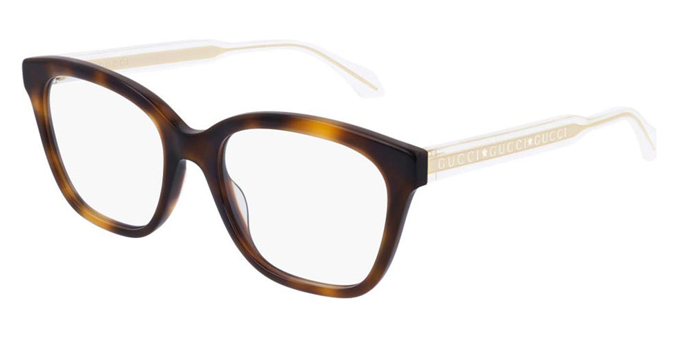 Gucci® GG0566ON GUC GG0566ON 002 52 - Havana/Crystal Eyeglasses