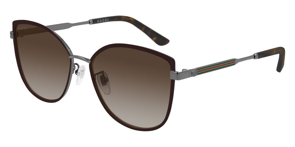 Gucci® GG0589SK GUC GG0589SK 002 57 - Brown/Gunmetal Sunglasses