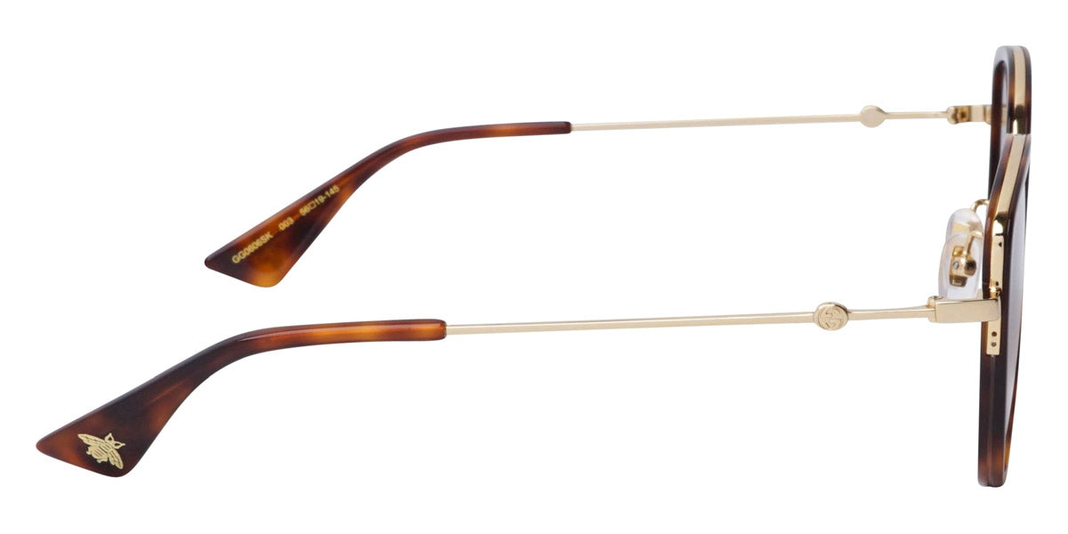 Gucci® GG0606SK GUC GG0606SK 003 56 - Havana/Gold Sunglasses