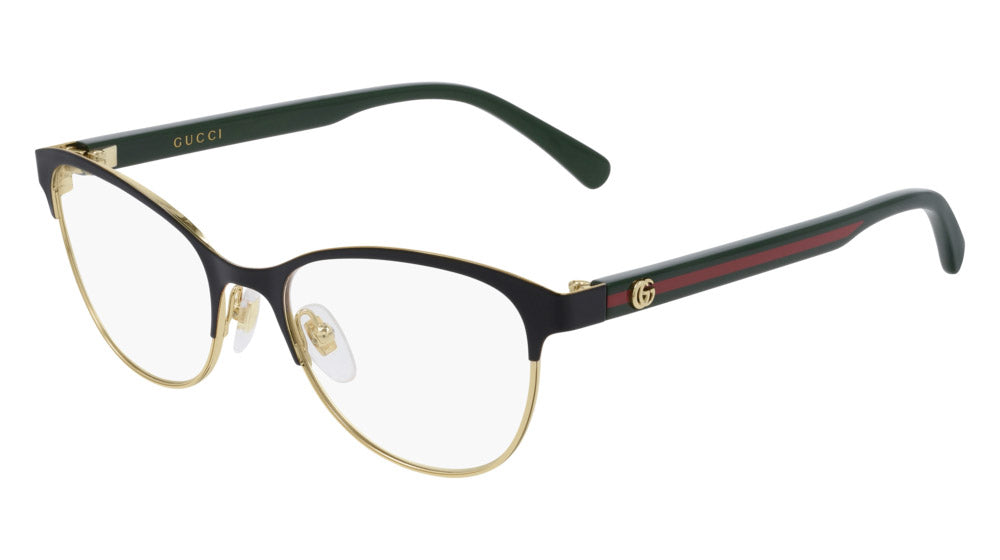 Gucci® GG0718O GUC GG0718O 001 49 - Black/Green Eyeglasses