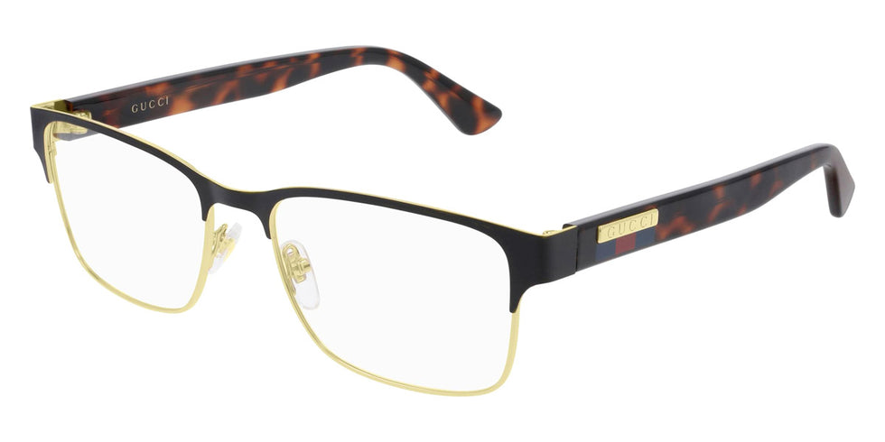 Gucci® GG0750O GUC GG0750O 002 56 - Black/Havana Eyeglasses