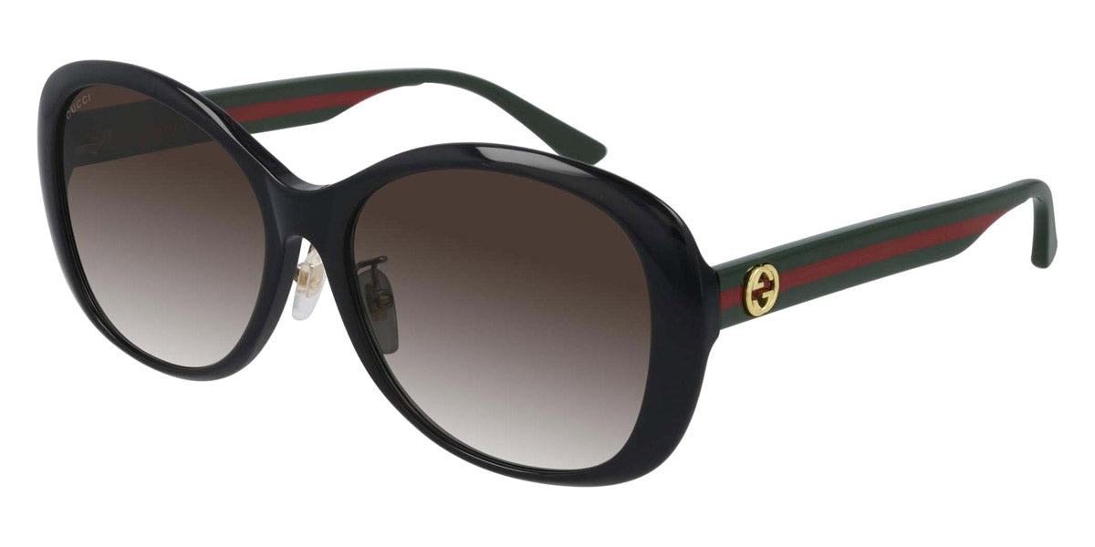 Gucci® GG0849SK GUC GG0849SK 001 59 - Black/Green Sunglasses