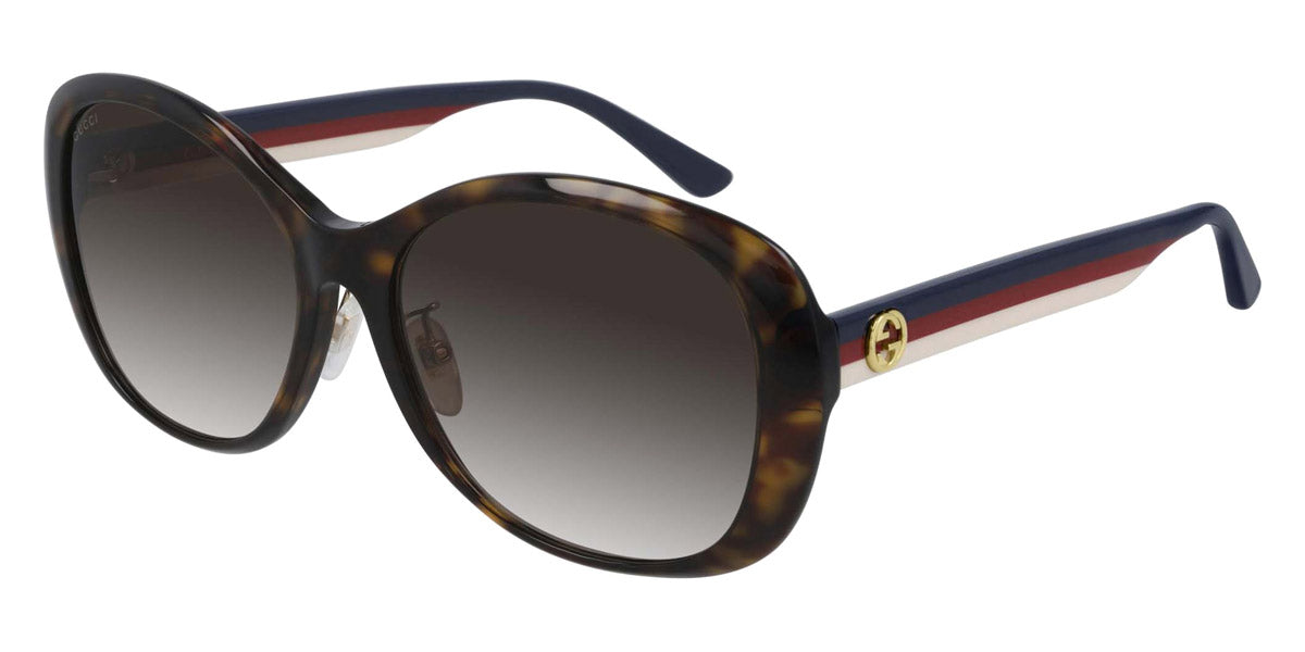 Gucci® GG0849SK GUC GG0849SK 003 59 - Blue/Havana Sunglasses
