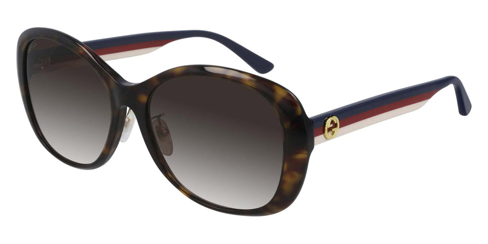 Gucci® GG0849SK GUC GG0849SK 003 59 - Blue/Havana Sunglasses