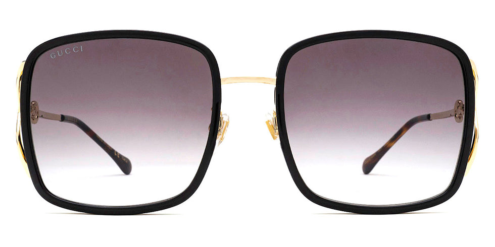 Gucci® GG1016SK GUC GG1016SK 001 58 - Black/Gold Sunglasses