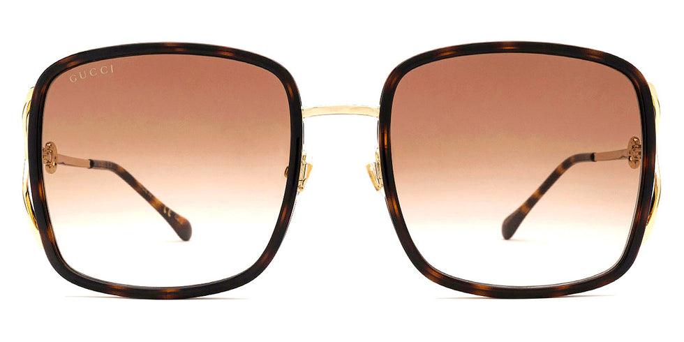 Gucci® GG1016SK GUC GG1016SK 003 58 - Havana/Gold Sunglasses
