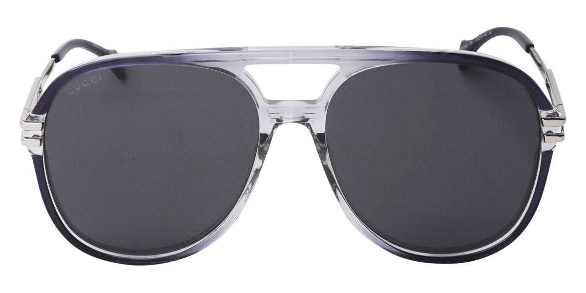 Gucci® GG1104S GUC GG1104S 001 61 - Gray/Silver Sunglasses