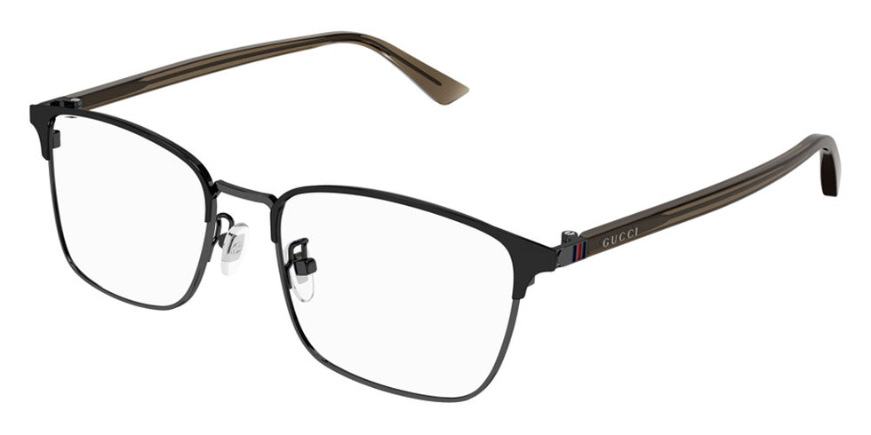 Gucci® GG1124OA GUC GG1124OA 003 55 - Black/Brown Eyeglasses