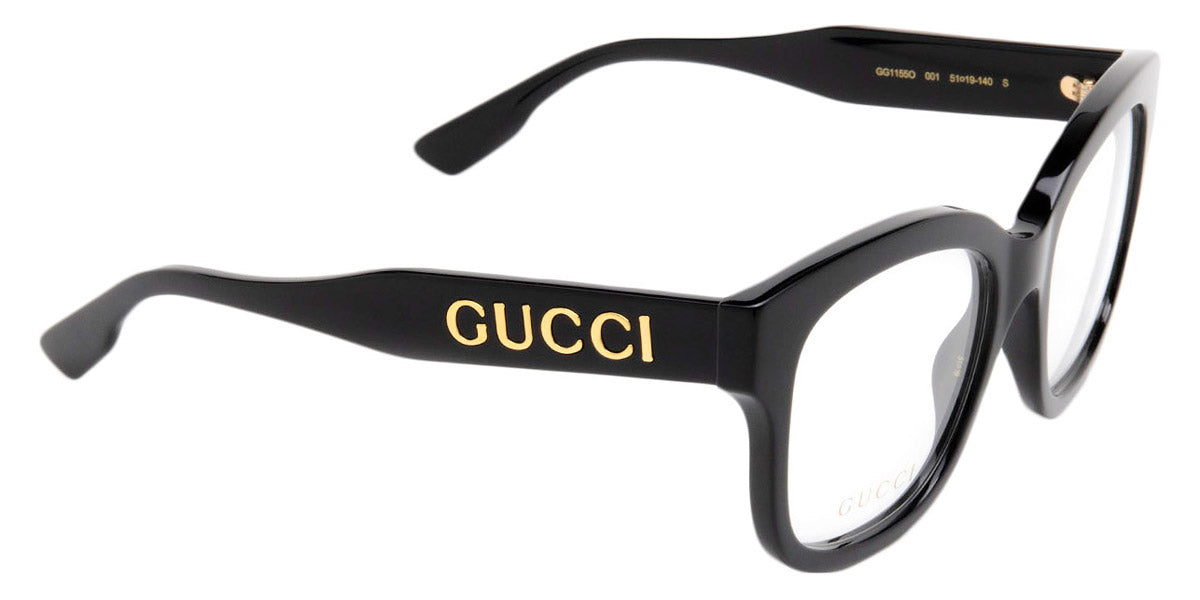 Gucci® GG1155O GUC GG1155O 001 51 - Black Eyeglasses