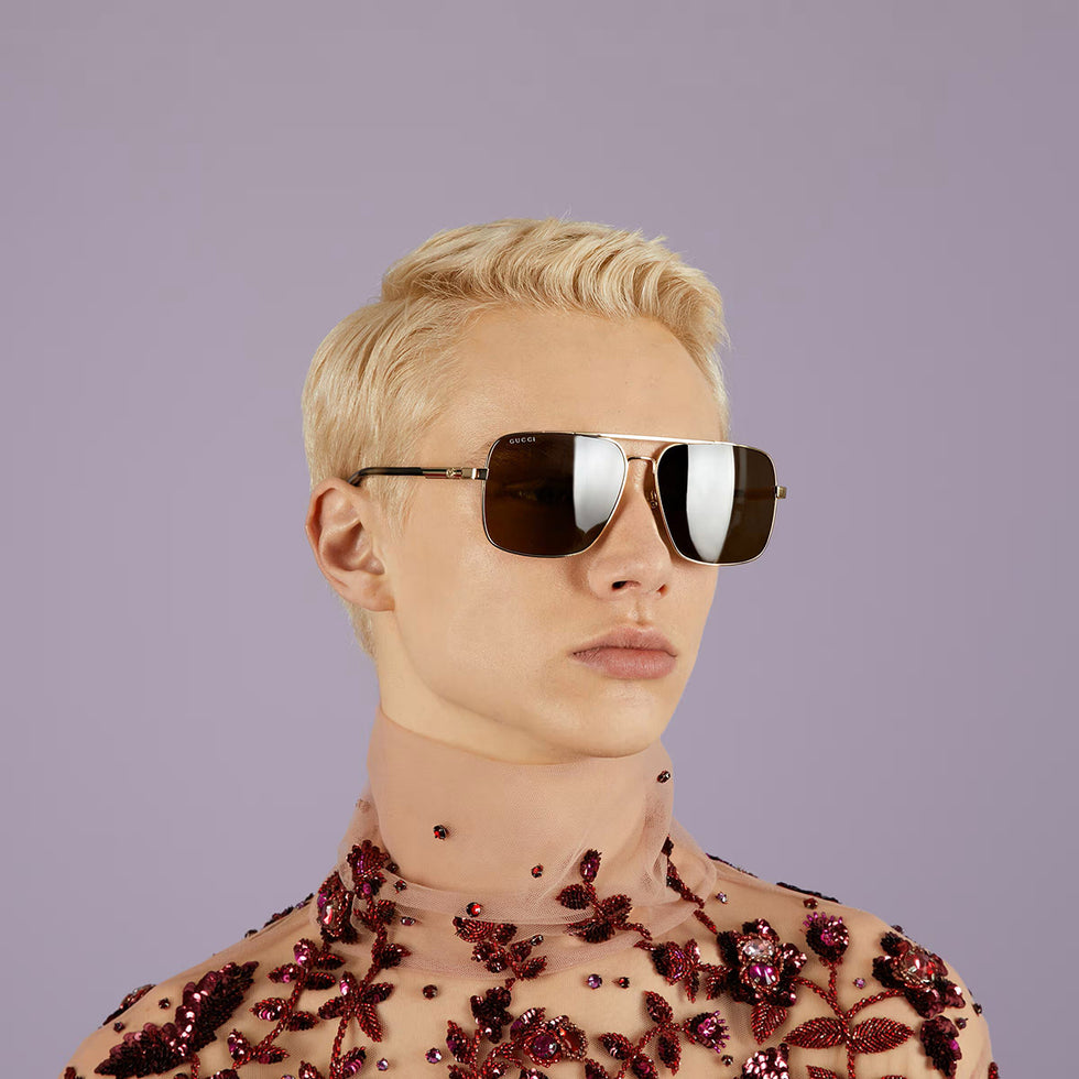 Gucci® GG1289S GUC GG1289S 002 62 - Gold/Havana Sunglasses