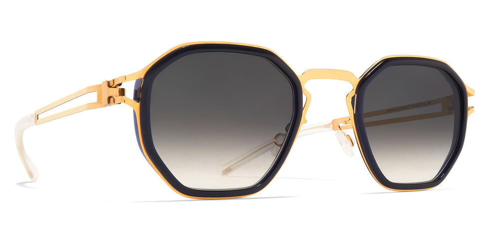 Mykita® GIA MYK GIA A76-Glossy Gold/Milky Indigo / Raw Black Gradient 49 - A76-Glossy Gold/Milky Indigo / Raw Black Gradient Sunglasses