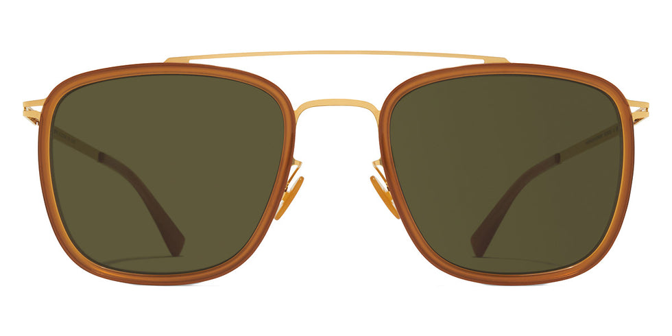 Mykita® JEPPE MYK JEPPE A56 Glossy Gold/Brown Dark Brown / Raw Green Solid 51 - A56 Glossy Gold/Brown Dark Brown / Raw Green Solid Sunglasses