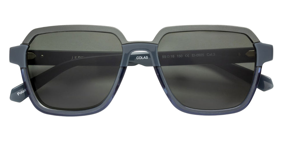 J.F. Rey® Colas Geometric Sunglasses - Aluminium Matte Gunmetal/Green Blue/Gray Ar