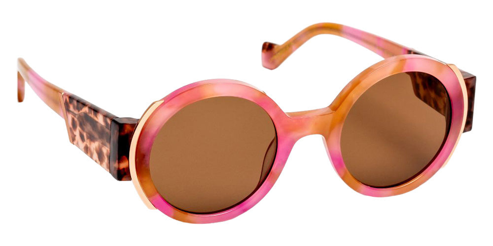 J.F. Rey® Colette Round Sunglasses - Pink Havana/Pink Marble