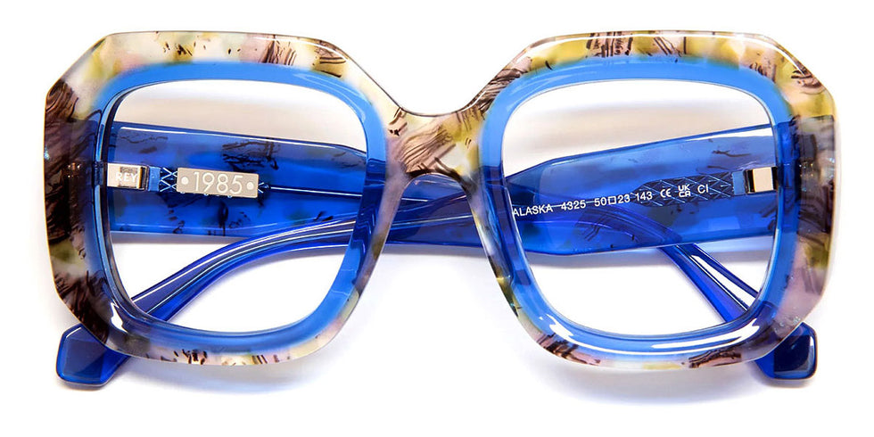 J.F. Rey® Alaska JFR Alaska 4325 50 - 4325 Green Floral/Blue Azure Eyeglasses