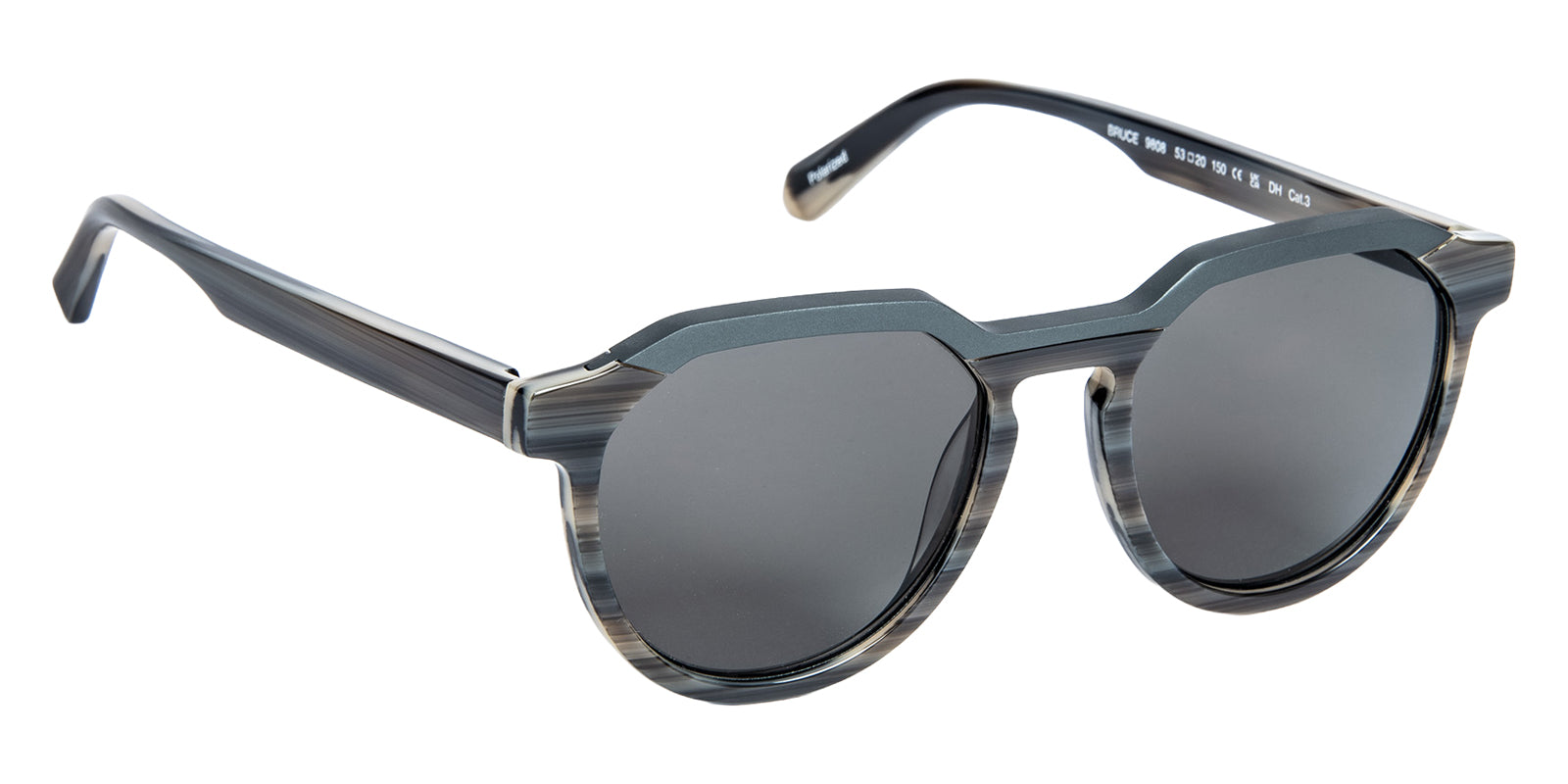 J.F. Rey® BRUCE JFR BRUCE 9808 53 - Alu Gun/Horn+Lenses Grey Ar Sunglasses