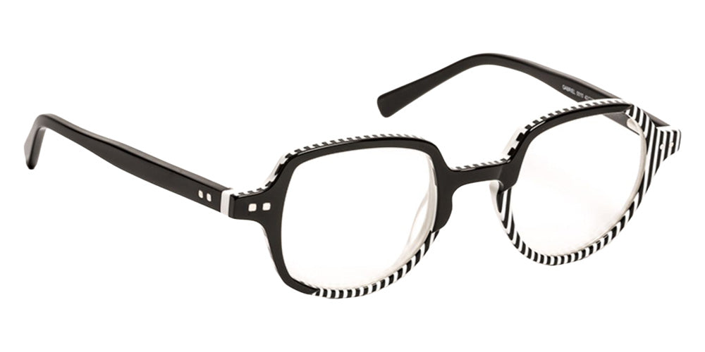 J.F. Rey® Gabriel Round Eyeglasses - Black Striped White Mixte