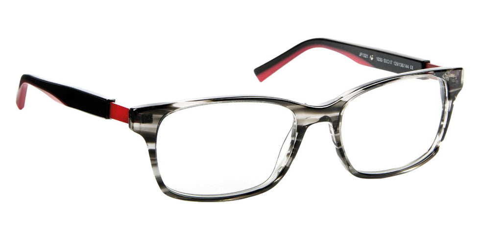 J.F. Rey® JF1321 Rectangle Eyeglasses - Gray/Black/Red