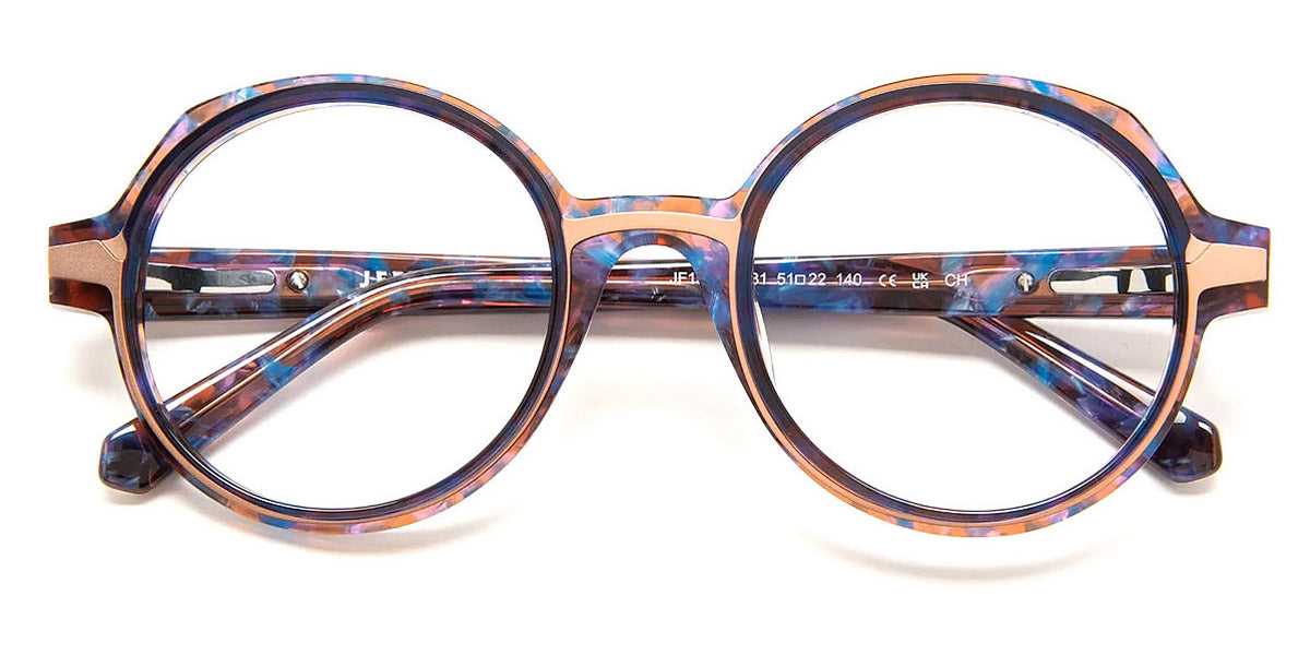 J.F. Rey® JF1542 JFR JF1542 2981 51 - 2981 Blue Indigo/Pink and Gold Eyeglasses