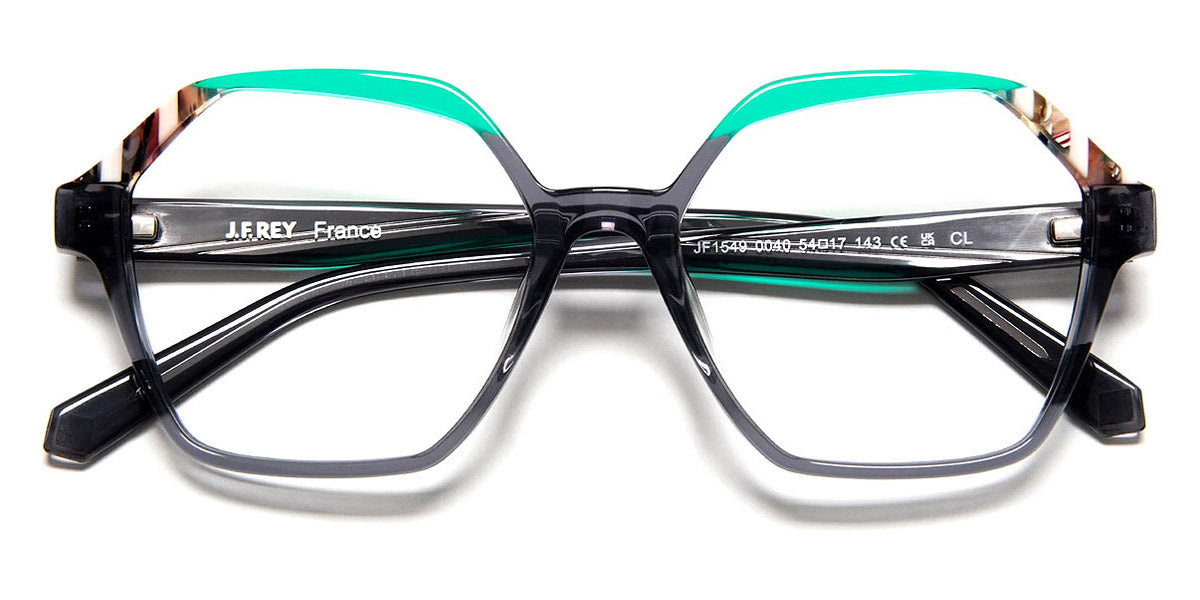 J.F. Rey® JF1549 JFR JF1549 0040 54 - 0040 Black/Green Eyeglasses
