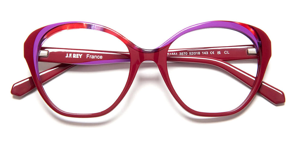 J.F. Rey® JF1551 JFR JF1551 3570 52 - 3570 Cherry/Purple Eyeglasses