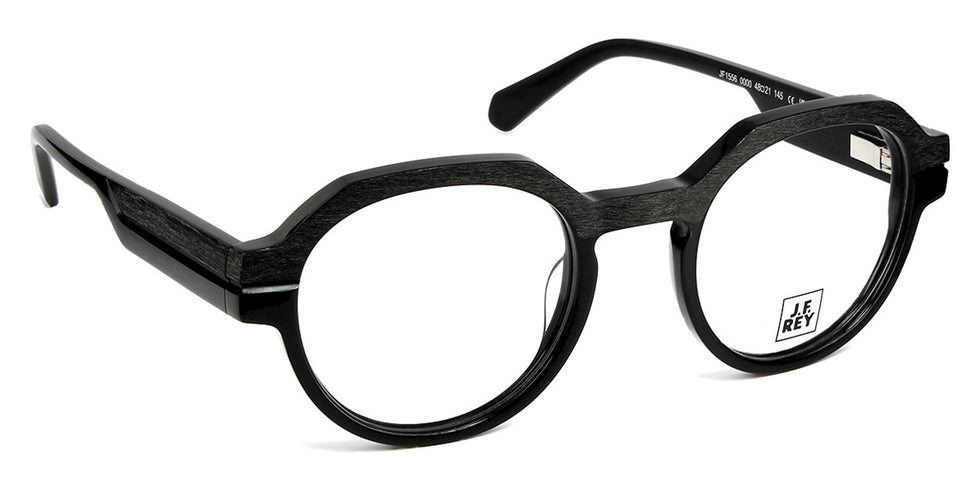 J.F. Rey® JF1556 JFR JF1556 0000 48 - 0000 Brushed Black/Shiny Black Eyeglasses
