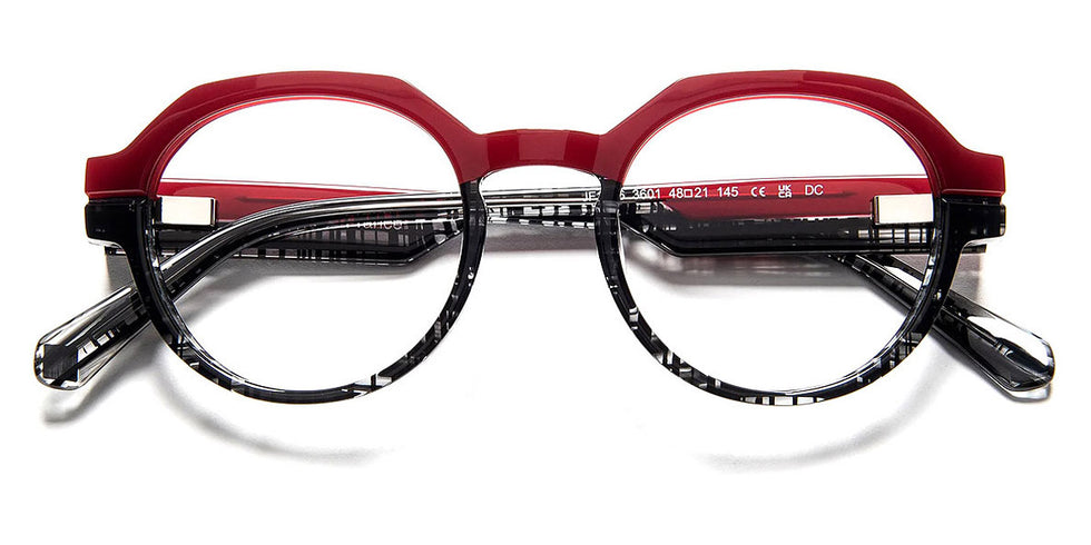 J.F. Rey® JF1556 JFR JF1556 3601 48 - 3601 Burgundy/Black Eyeglasses